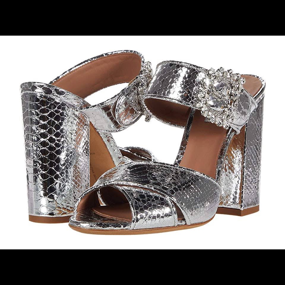 Tabitha Simmons Reyner Silver Embossed Python Shoe
